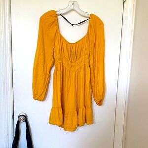 Forever 21 Mustard Long Sleeve Dress